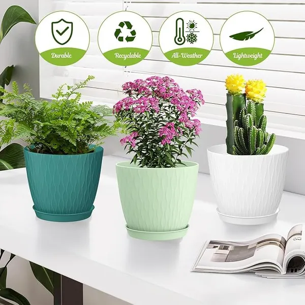 Plastic_Flower_Pot_With_Drainage_Hole_And_Tray_Pack_Of_5