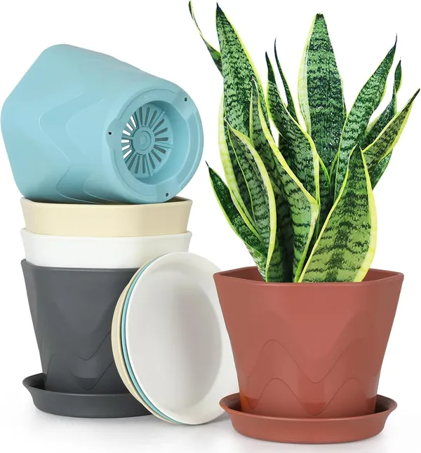 Plastic_Flower_Pot_With_Drainage_Hole_And_Tray_Pack_Of_5