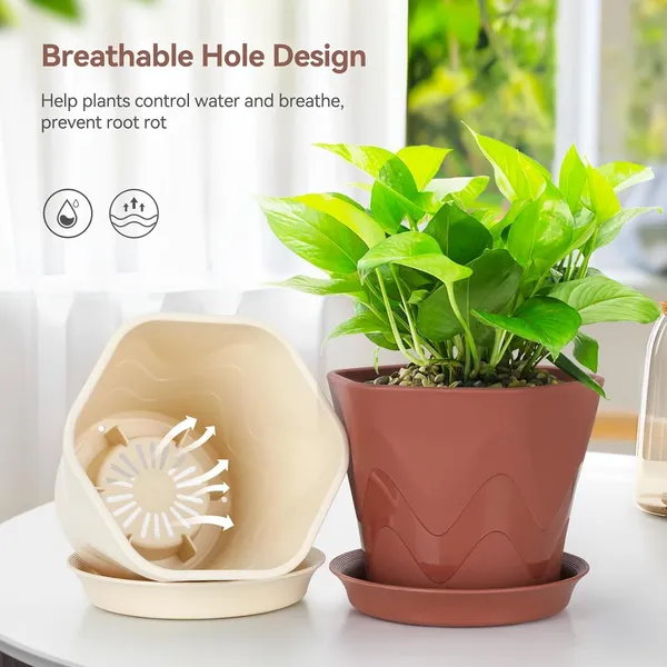 Plastic_Flower_Pot_With_Drainage_Hole_And_Tray_Pack_Of_5