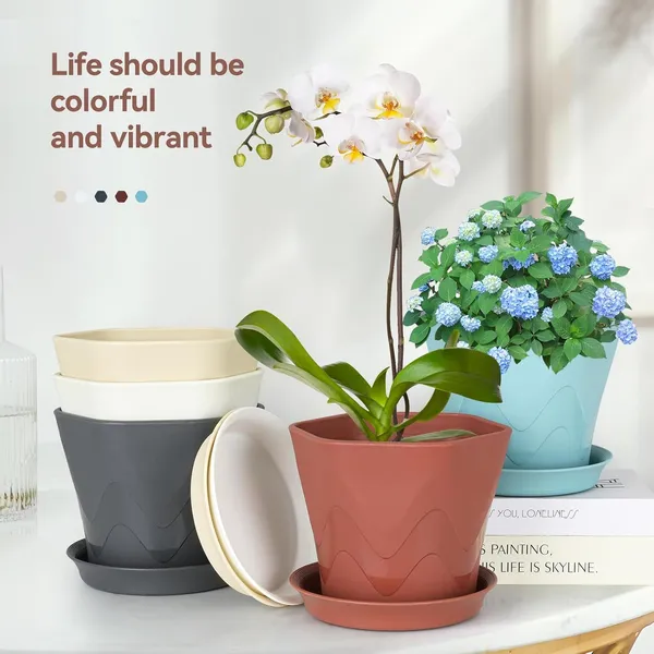Plastic_Flower_Pot_With_Drainage_Hole_And_Tray_Pack_Of_5