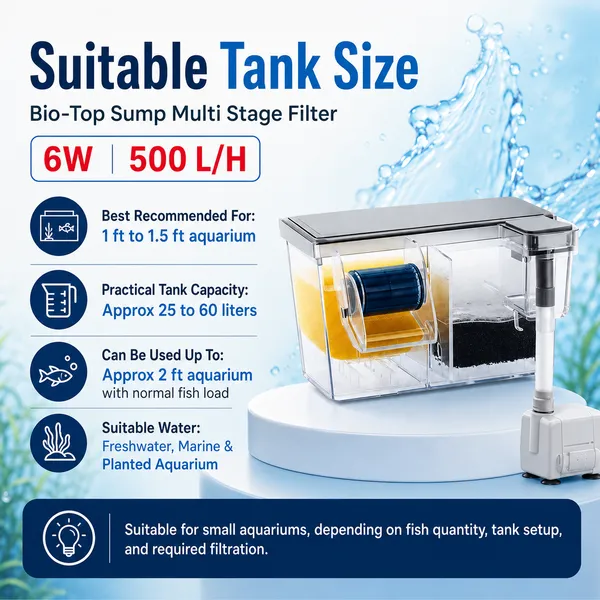 Bio-Top_Sump_Multi_Stage_Filter_For_Aquarium_Water_Clarity_&_Easy_Maintenance_(6W)_Suitable_For_Planted,_Fresh_Water_And_Marine_Aquarium