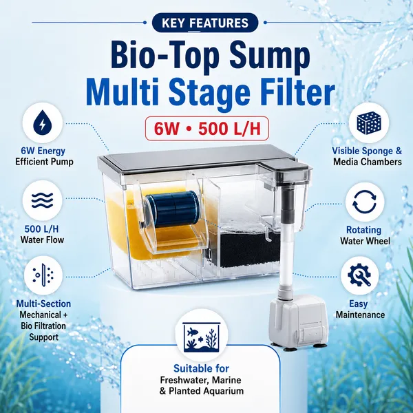Bio-Top_Sump_Multi_Stage_Filter_For_Aquarium_Water_Clarity_&_Easy_Maintenance_(6W)_Suitable_For_Planted,_Fresh_Water_And_Marine_Aquarium