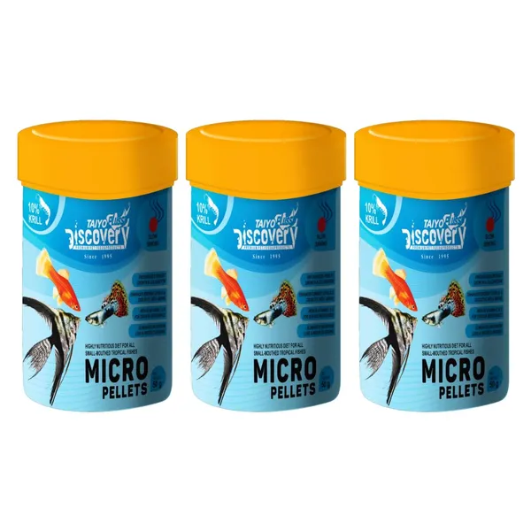 Taiyo_Pluss_Discovery_Micro_Pellets_-_50_G_|_Nutritious_Diet_For_All_Small_Mouthed_Tropical_Fishes_|_Slow_Sinking_Food_For_Tetra,_Guppies,_Mollys,_Angelfish_-_Pack_Of_2