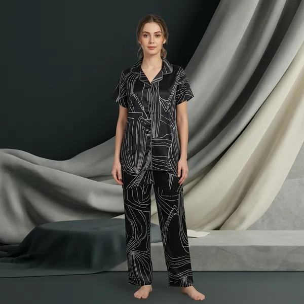 Black_Satin_Abstract_Print_Maxi_Night_Suit_For_Women