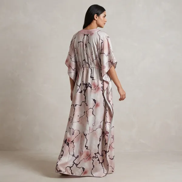 Multicolour_Satin_Flowy_Kaftan_For_Women