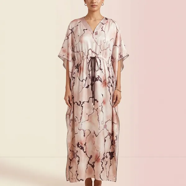 Multicolour_Satin_Flowy_Kaftan_For_Women