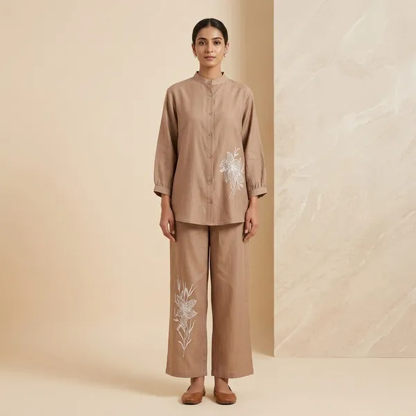 Beige_Cotton_Floral_Embroidered_Co_Ord_Set_For_Women