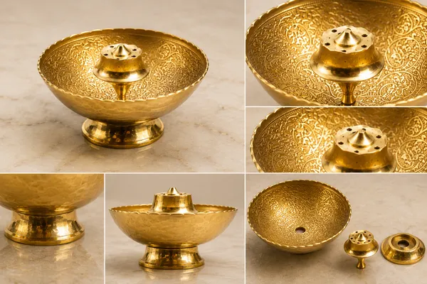 Premium_Gold-Tone_Ornate_Floral_Incense_Holder_|_Handcrafted_Brass_Pooja_Decor