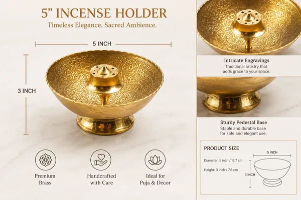 Premium_Gold-Tone_Ornate_Floral_Incense_Holder_|_Handcrafted_Brass_Pooja_Decor