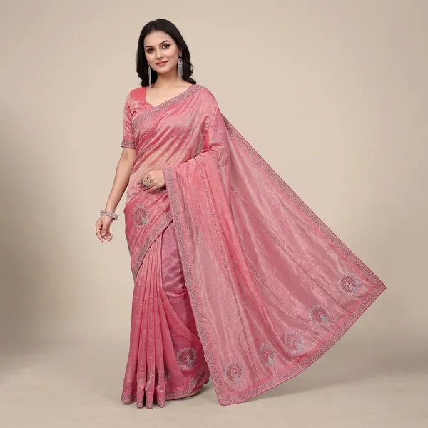 Pink_Tissue_Silk_Embroidered_Saree_With_Blouse_For_Women