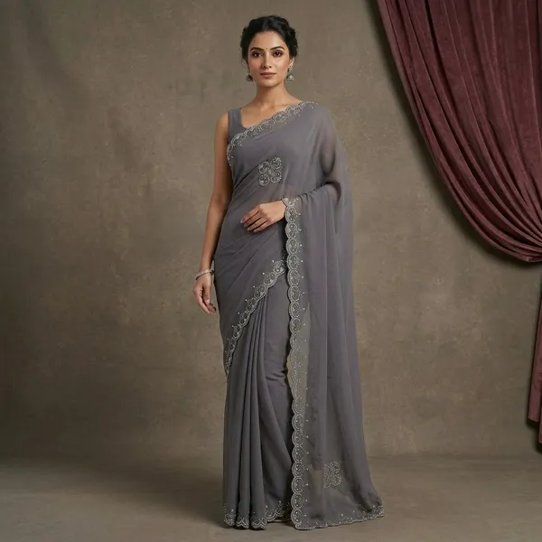 Grey_Georgette_Embellished_Sequin_Border_Saree_For_Women