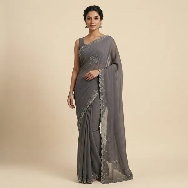 Grey_Georgette_Embellished_Sequin_Border_Saree_For_Women