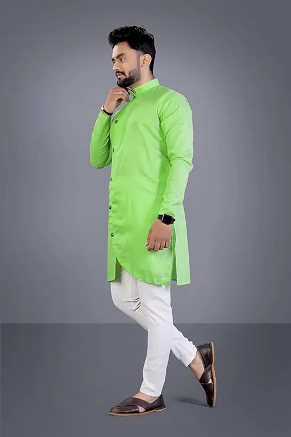 Parrot_Green_Cotton_Slim_Fit_Kurta_For_Men