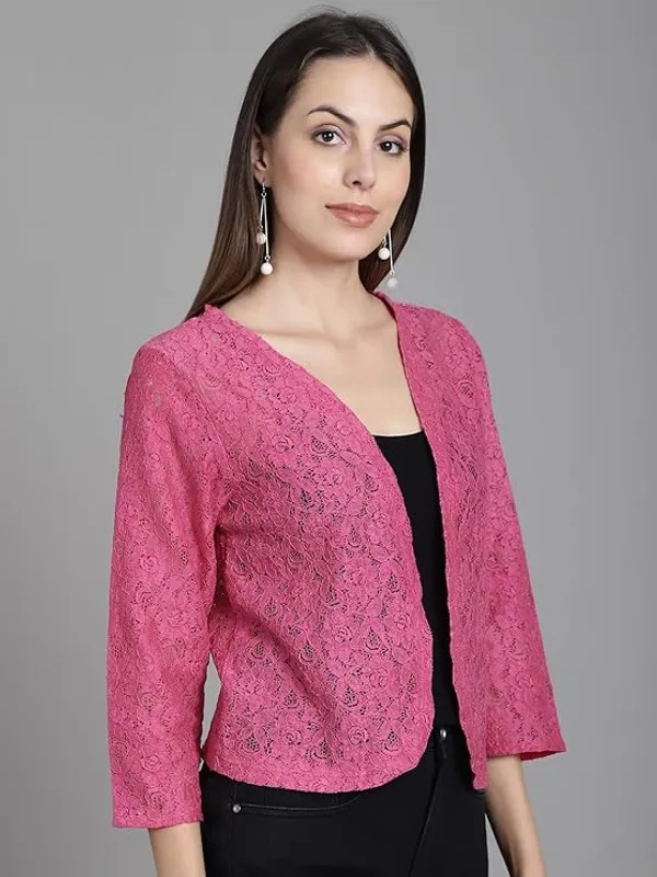 Pink_Lace_Open_Front_Jacket_For_Women