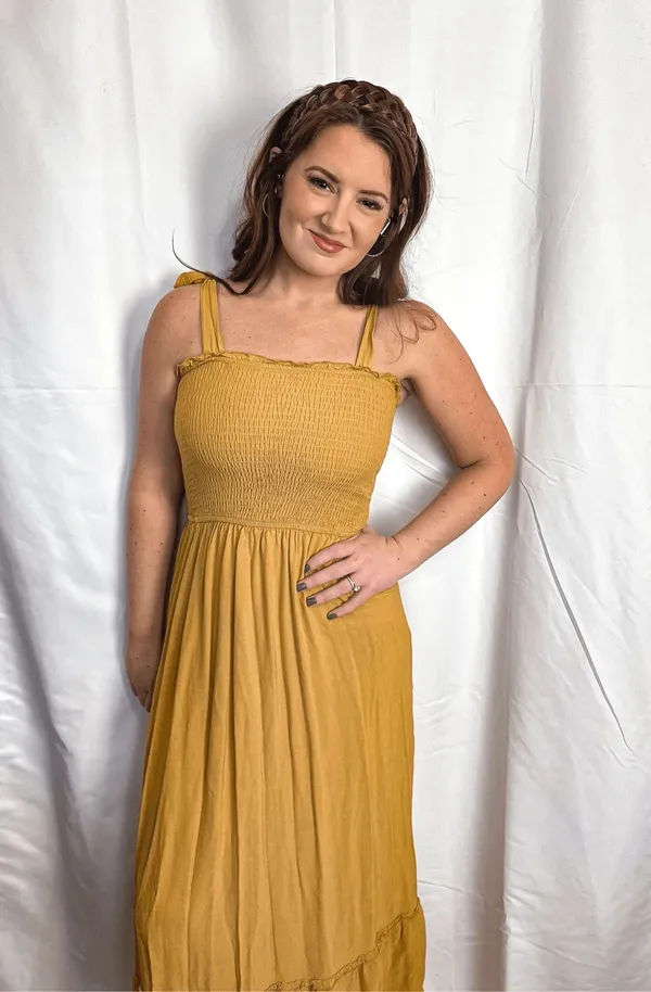 Mustard_Cotton_Smocked_Bodice_Maxi_Dress_For_Women