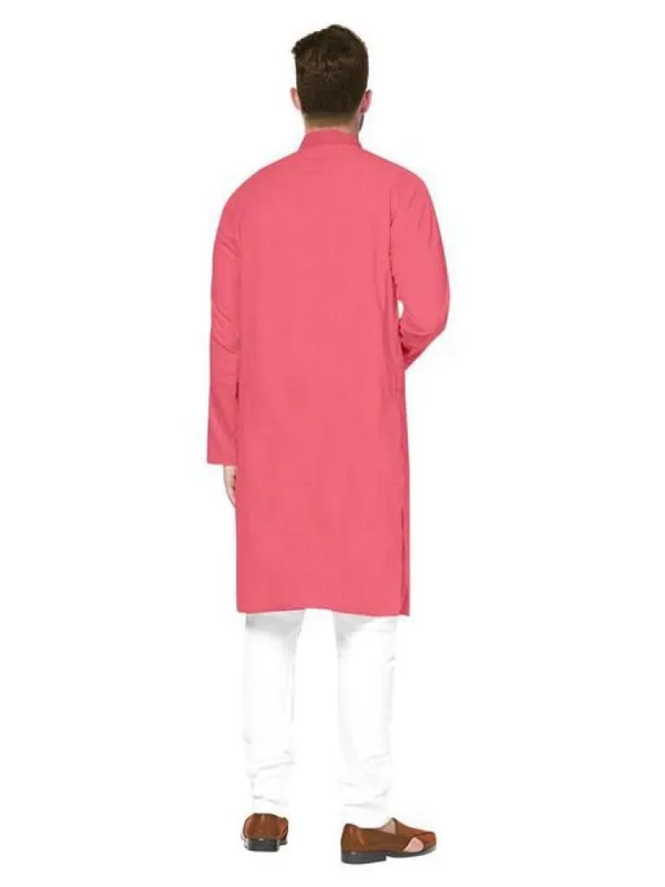 Pink_Cotton_Knee_Length_Regular_Kurta_For_Men