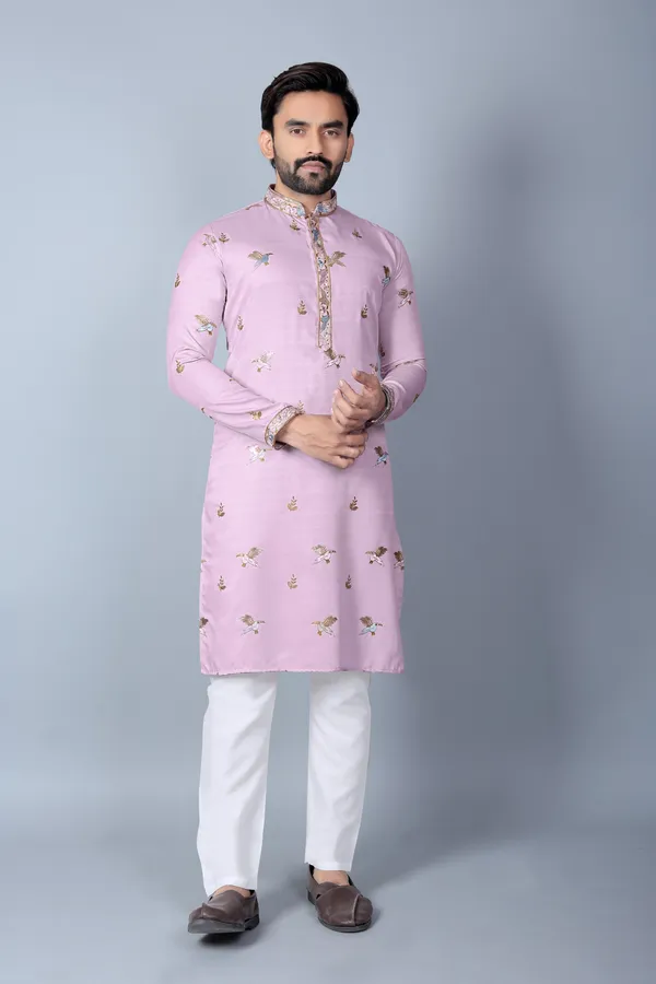 Pink_Silk_Straight_Embroidered_Kurta_Pajama_Set_For_Men