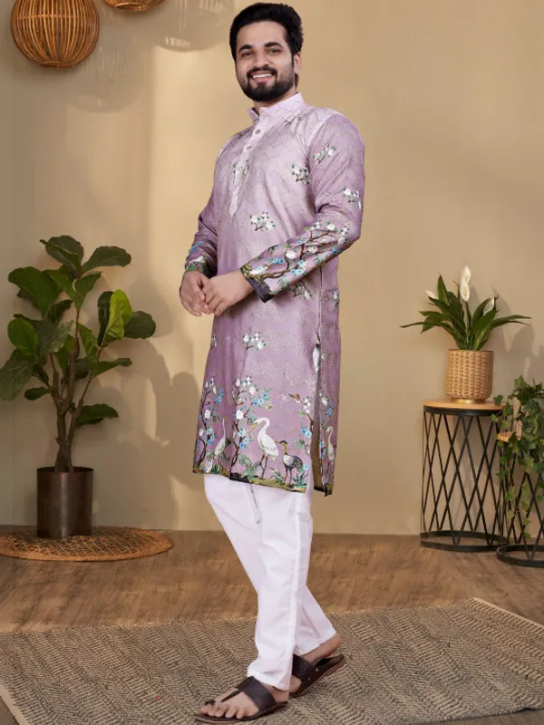 Lavender_Cotton_Straight_Fit_Embroidered_Kurta_Pajama_Set_For_Men