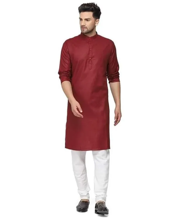 Maroon_Cotton_Regular_Fit_Kurta_For_Men