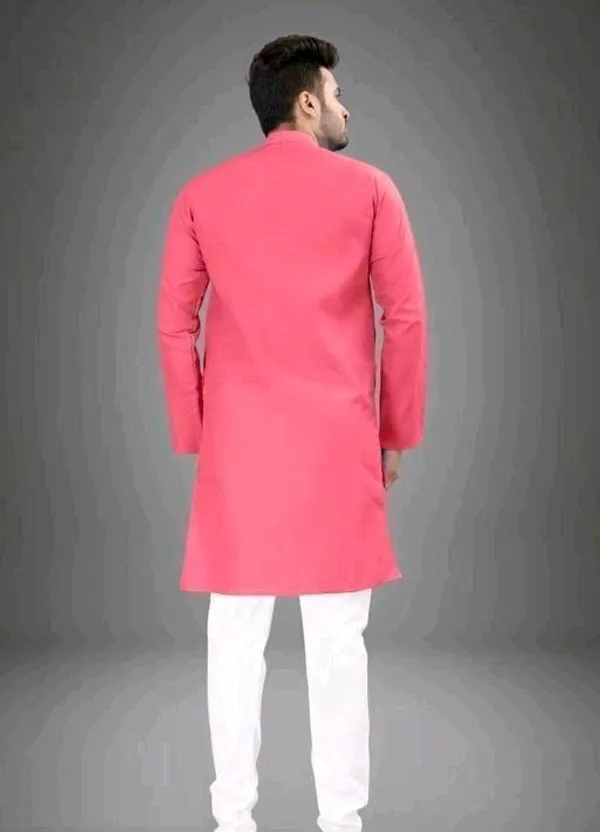 Pink_Cotton_Slim_Fit_Kurta_For_Men