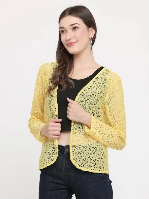 Yellow_Lace_Peplum_Jacket_For_Women