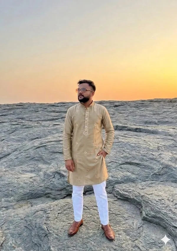 Beige_Cotton_Relaxed_Fit_Embroidered_Kurta_Pajama_Set_For_Men