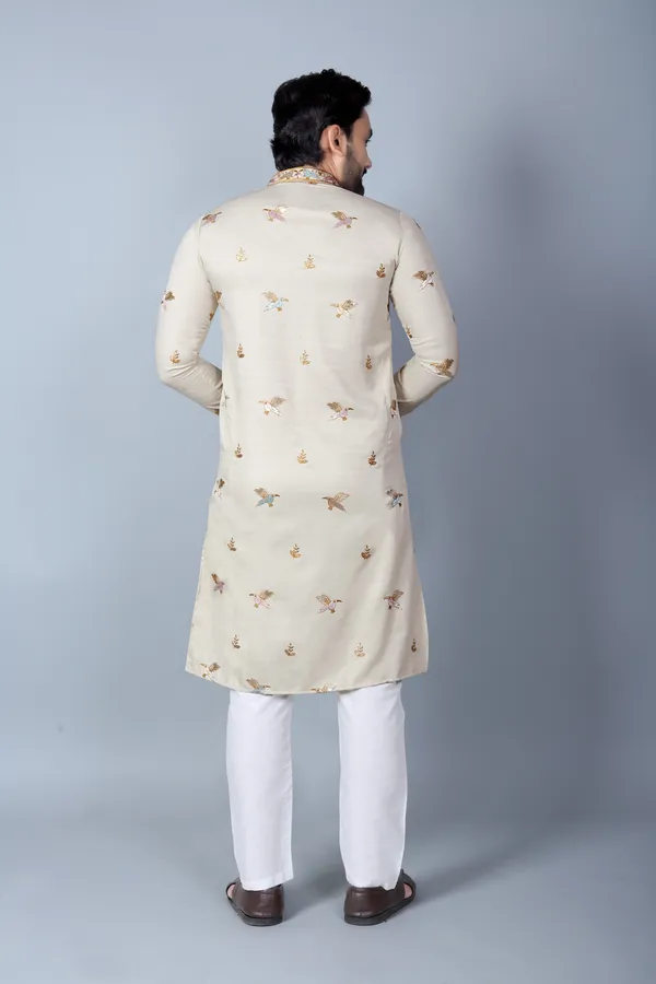 Beige_Cotton_Embroidered_Straight_Kurta_Pajama_Set_For_Men