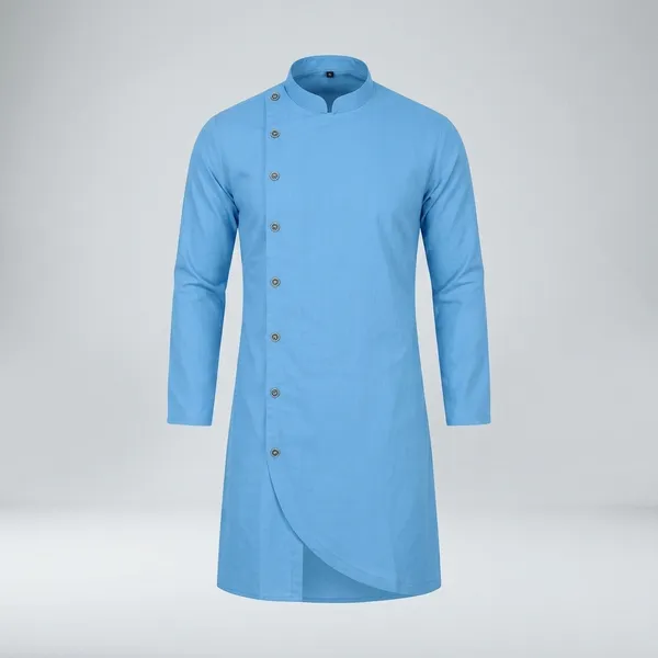 Blue_Cotton_Slim_Fit_Kurta_For_Men