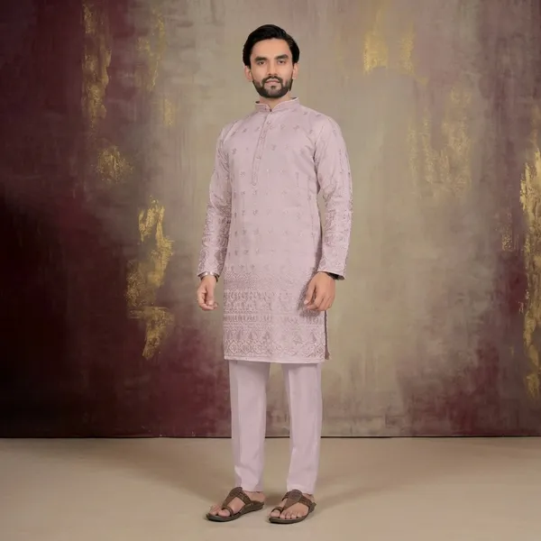 Pink_Cotton_Embroidered_Kurta_Pajama_Set_For_Men
