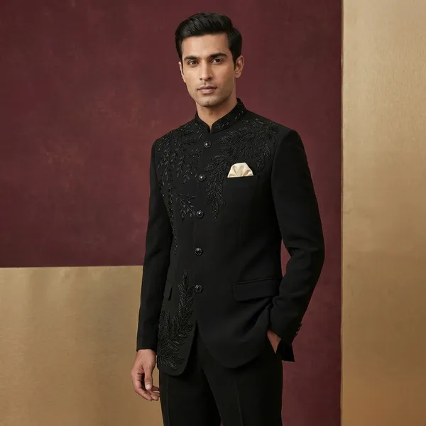 Black_Cotton_Embroidered_Bandhgala_Jacket_For_Men