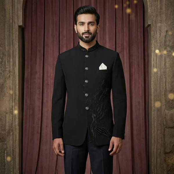 Black_Cotton_Embroidered_Bandhgala_Jacket_For_Men