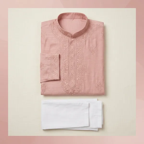 Pink_Cotton_Relaxed_Embroidered_Kurta_Pajama_Set_For_Men