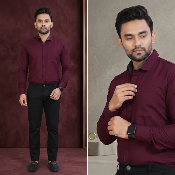 Maroon_Cotton_Slim_Fit_Formal_Shirt_For_Men