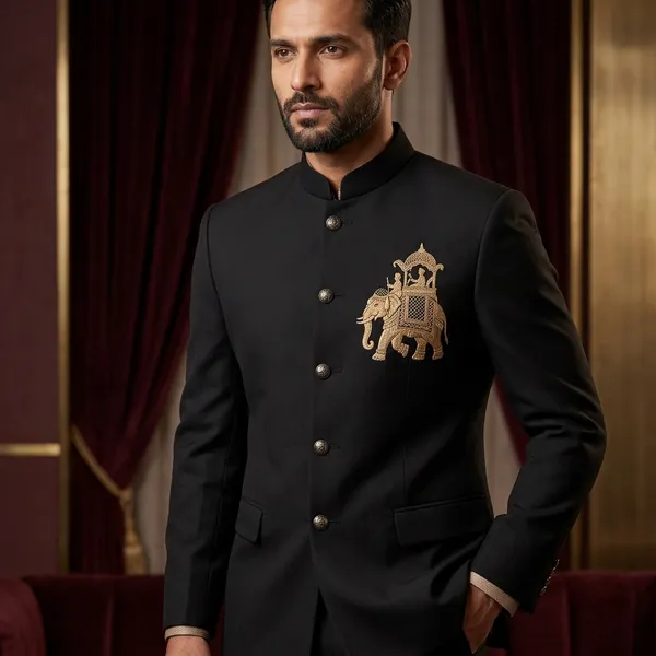 Black_Cotton_Bandhgala_Embroidered_Jacket_For_Men