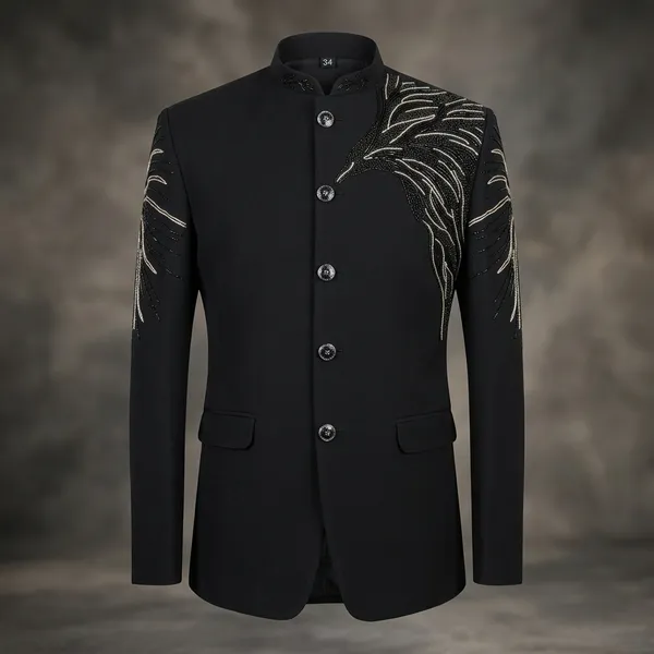 Black_Cotton_Bandhgala_Jacket_For_Men