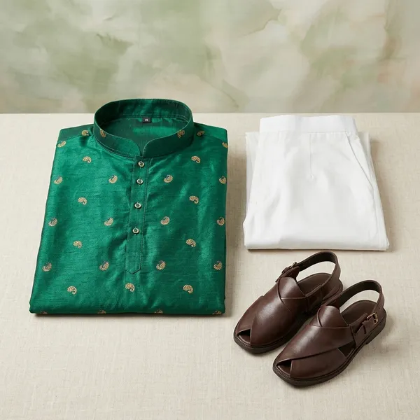 Green_Embroidered_Silk_Straight_Kurta_Pajama_Set_For_Men