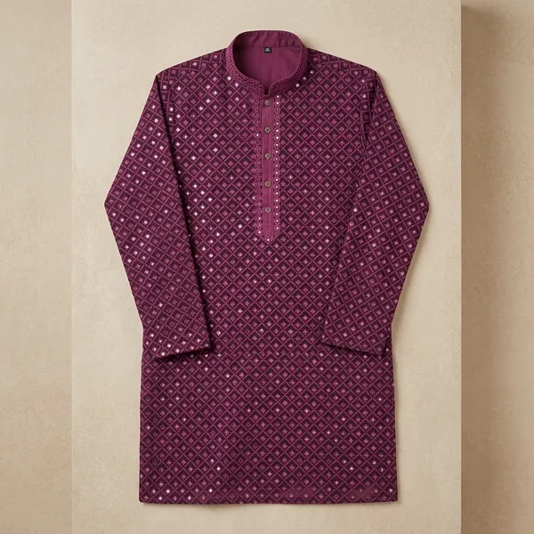 Purple_Cotton_Regular_Fit_Printed_Kurta_For_Men