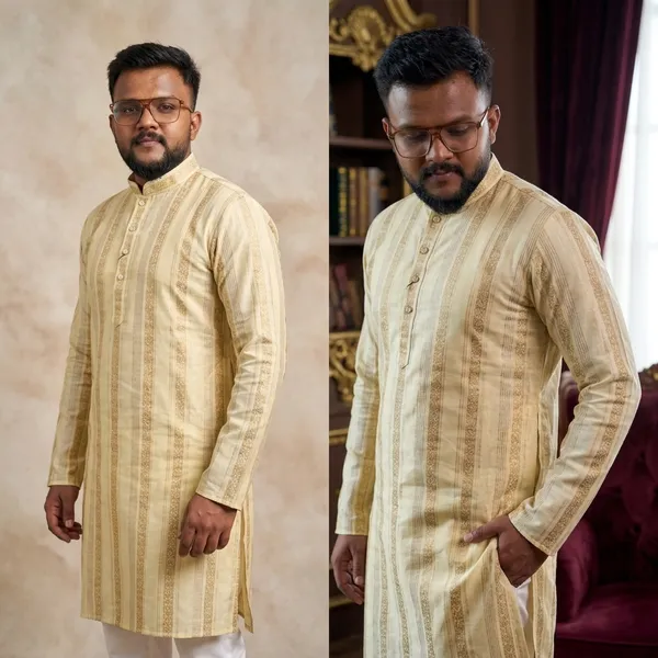 Cream_Cotton_Striped_Kurta_Pajama_Set_For_Men
