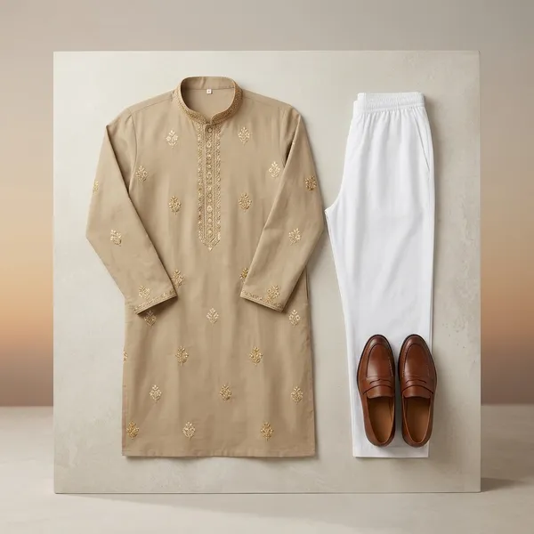 Beige_Cotton_Relaxed_Fit_Embroidered_Kurta_Pajama_Set_For_Men