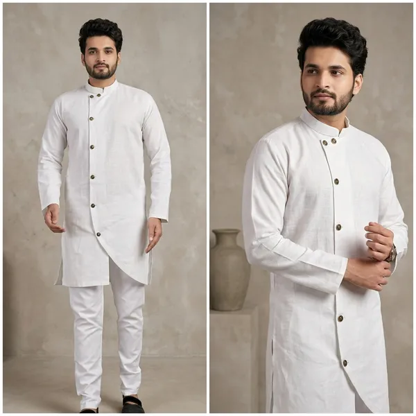 White_Cotton_Blend_Relaxed_Fit_Kurta_Pajama_Set_For_Men