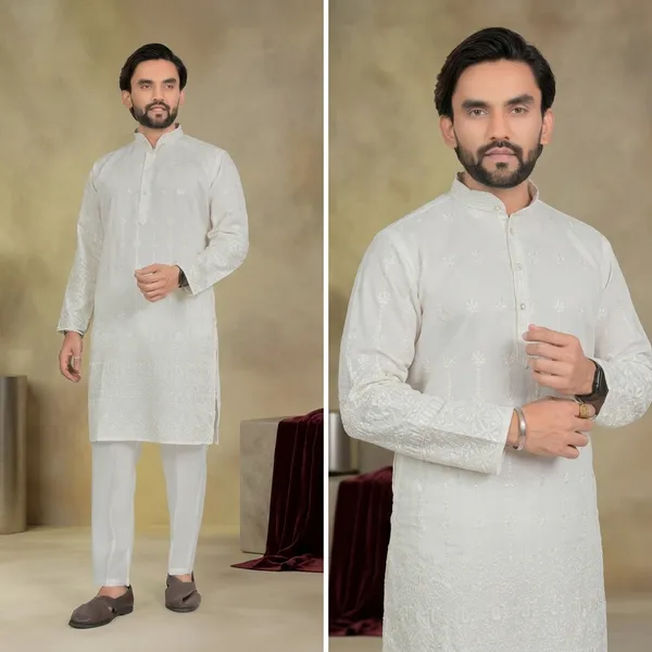 Off_White_Cotton_Embroidered_Kurta_Pajama_Set_For_Men