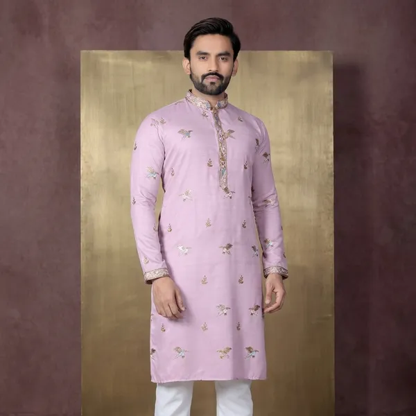 Pink_Silk_Straight_Embroidered_Kurta_Pajama_Set_For_Men