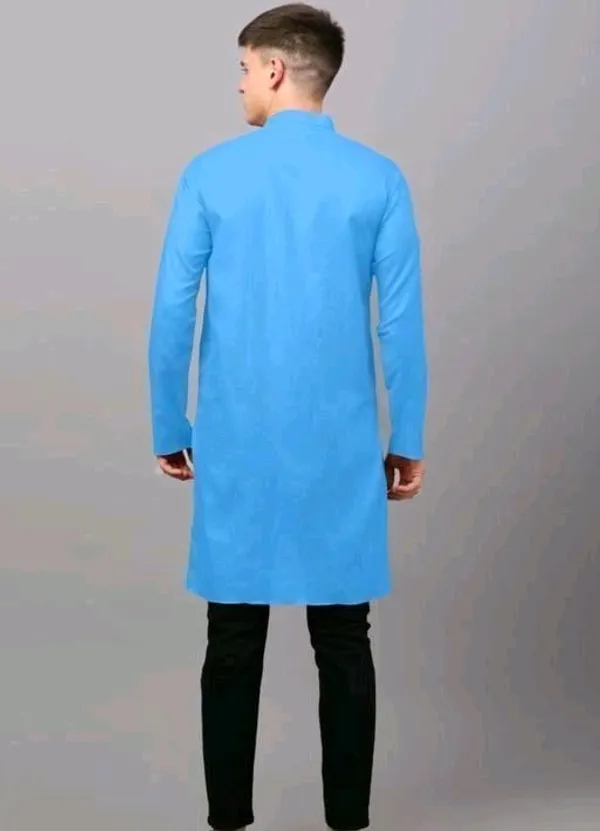 Sky_Blue_Cotton_Regular_Fit_Long_Kurta_For_Men