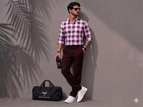 Maroon_White_Flannel_Relaxed_Fit_Checked_Shirt_For_Men