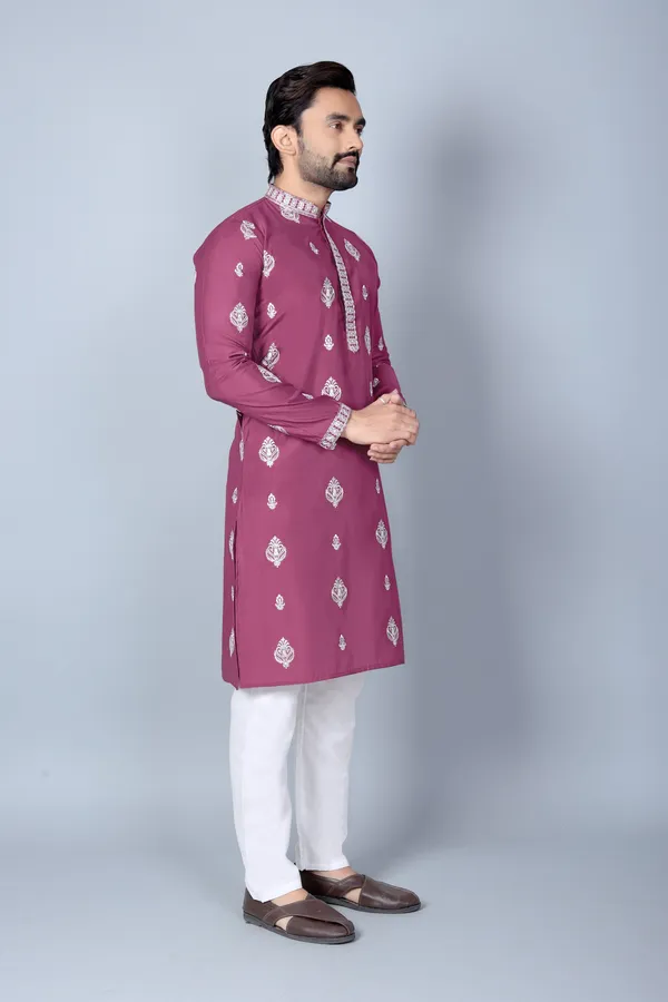 Pink_Cotton_Relaxed_Fit_Kurta_Pajama_Set_For_Men