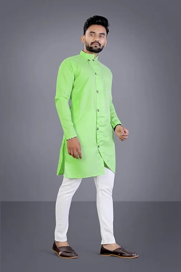 Parrot_Green_Cotton_Slim_Fit_Kurta_For_Men