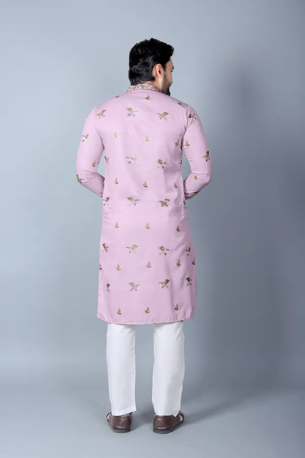 Pink_Silk_Straight_Embroidered_Kurta_Pajama_Set_For_Men