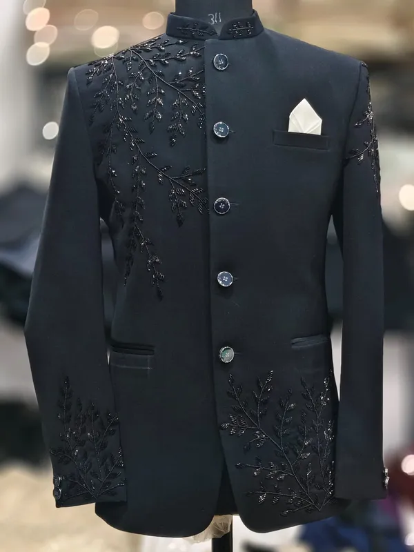 Black_Cotton_Embroidered_Bandhgala_Jacket_For_Men