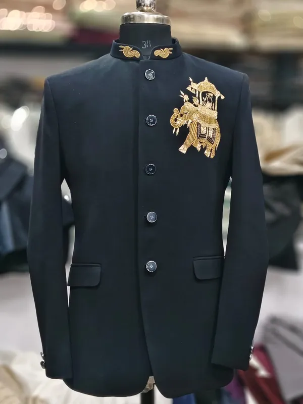 Black_Cotton_Bandhgala_Embroidered_Jacket_For_Men