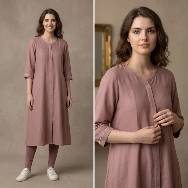 Dusty_Pink_Cotton_Kurta_Dress_For_Women